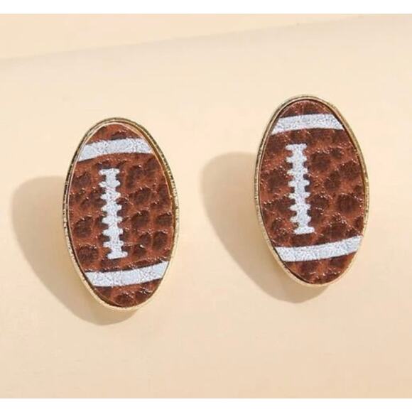 Football Stud Earrings - Picture 1 of 1